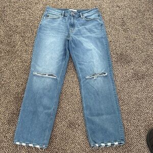 KanCan Distressed Straight Leg Jeans